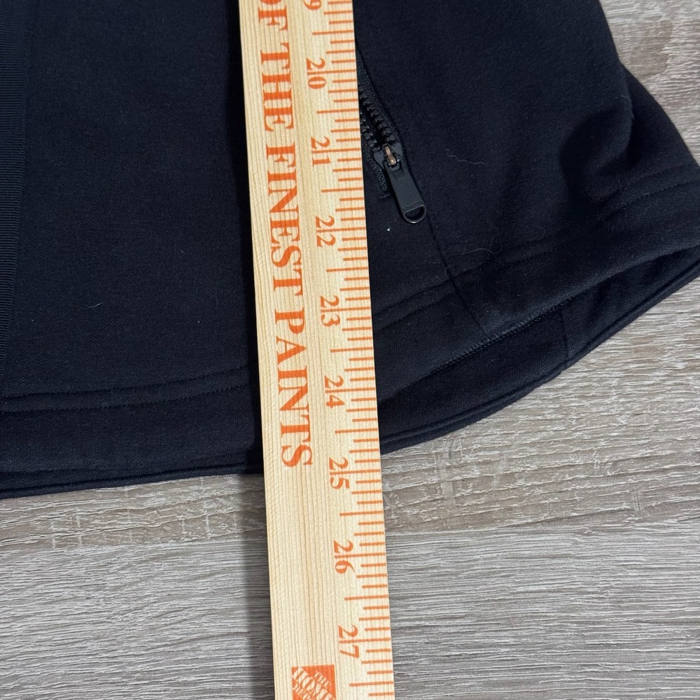 Athleta Moto Jacket Black Asymmetrical Zip Quilted Fleece Small SP - Picture 5 of 6